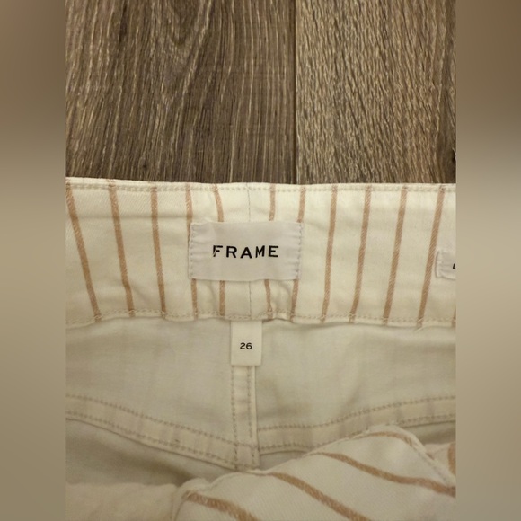 Frame Women Pants Size 26 Le Hardy Crop Flare Nautical Coastal Retro Striped - Picture 7 of 7